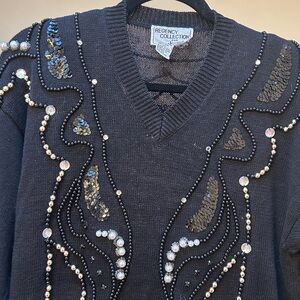 Regency Collection for Joyce vintage dressy tunic sweater. Black. Size Large.